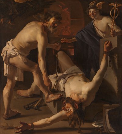 Prometheus Being Chained by Vulcan by Theodore van Baburen